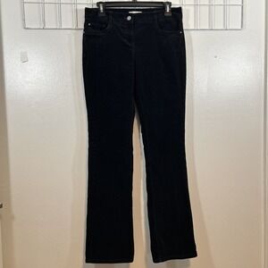 White House Black Market Women 6 Corduroy Pants Black Low Rise 6277